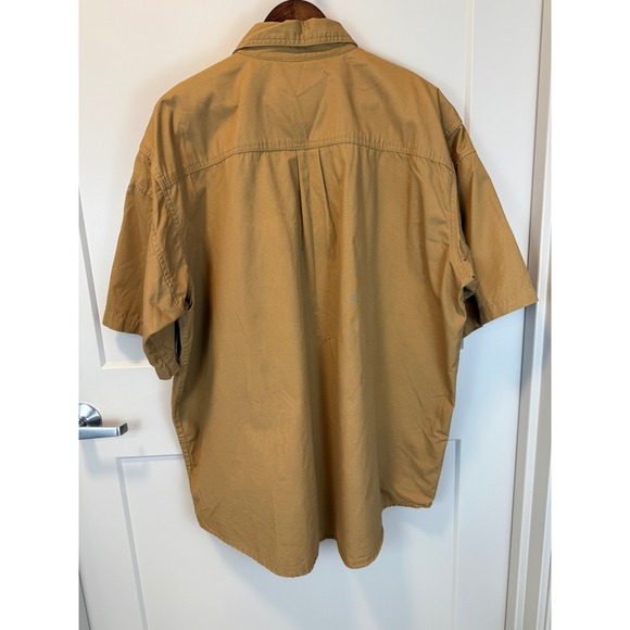 Sportsmans Warehouse Outfitters Canvas Utility Shirt Khaki Neon Shoulder Size XL - Picture 5 of 10